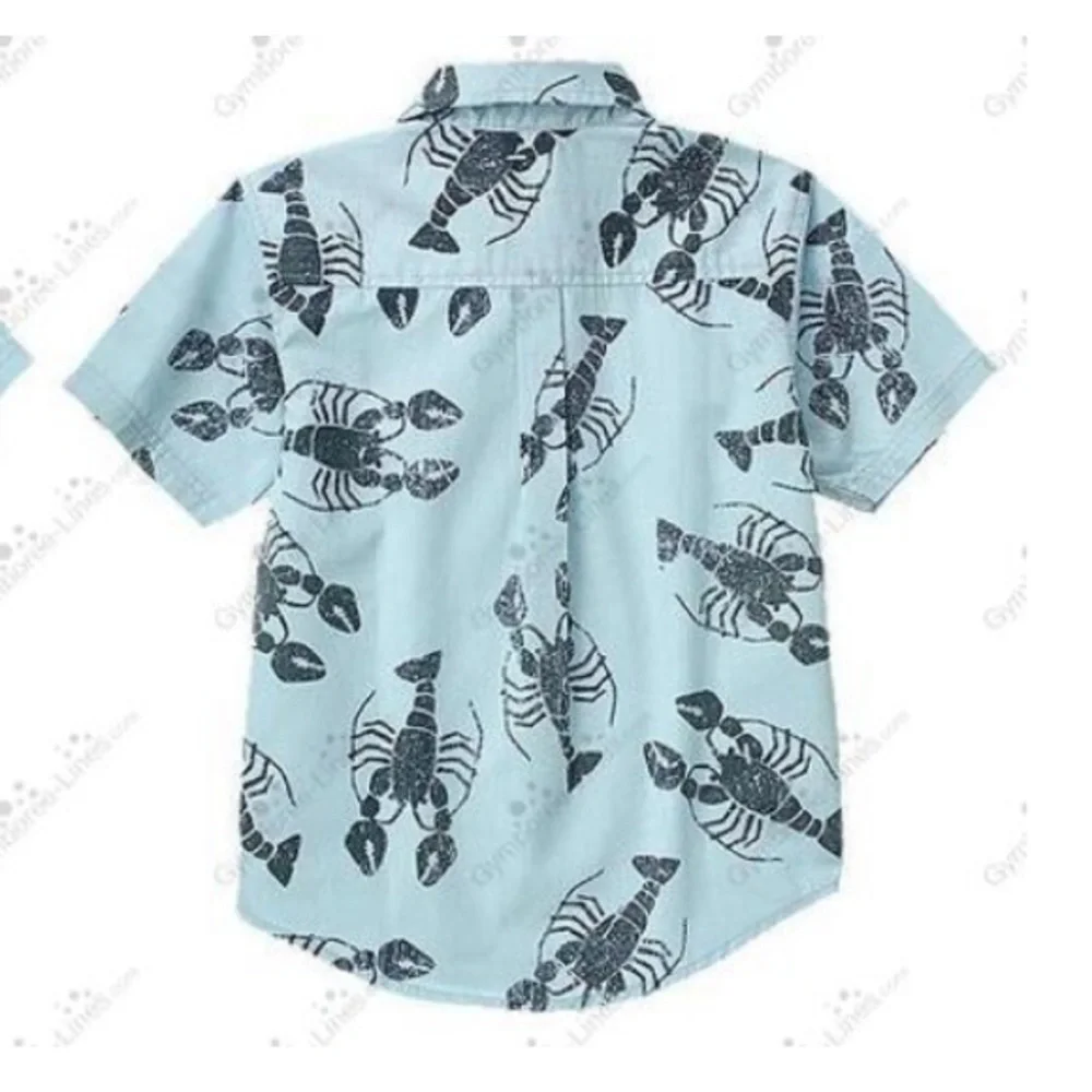 NWT Gymboree Eastern Seaboard 2009 Lobster Blue Oxford Button Up Shirt Size 4